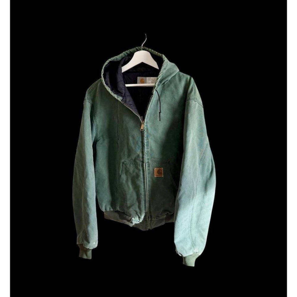 Vintage Carhartt JQ294 MOS Jacket XL Moss Green Lined Canvas Distressed